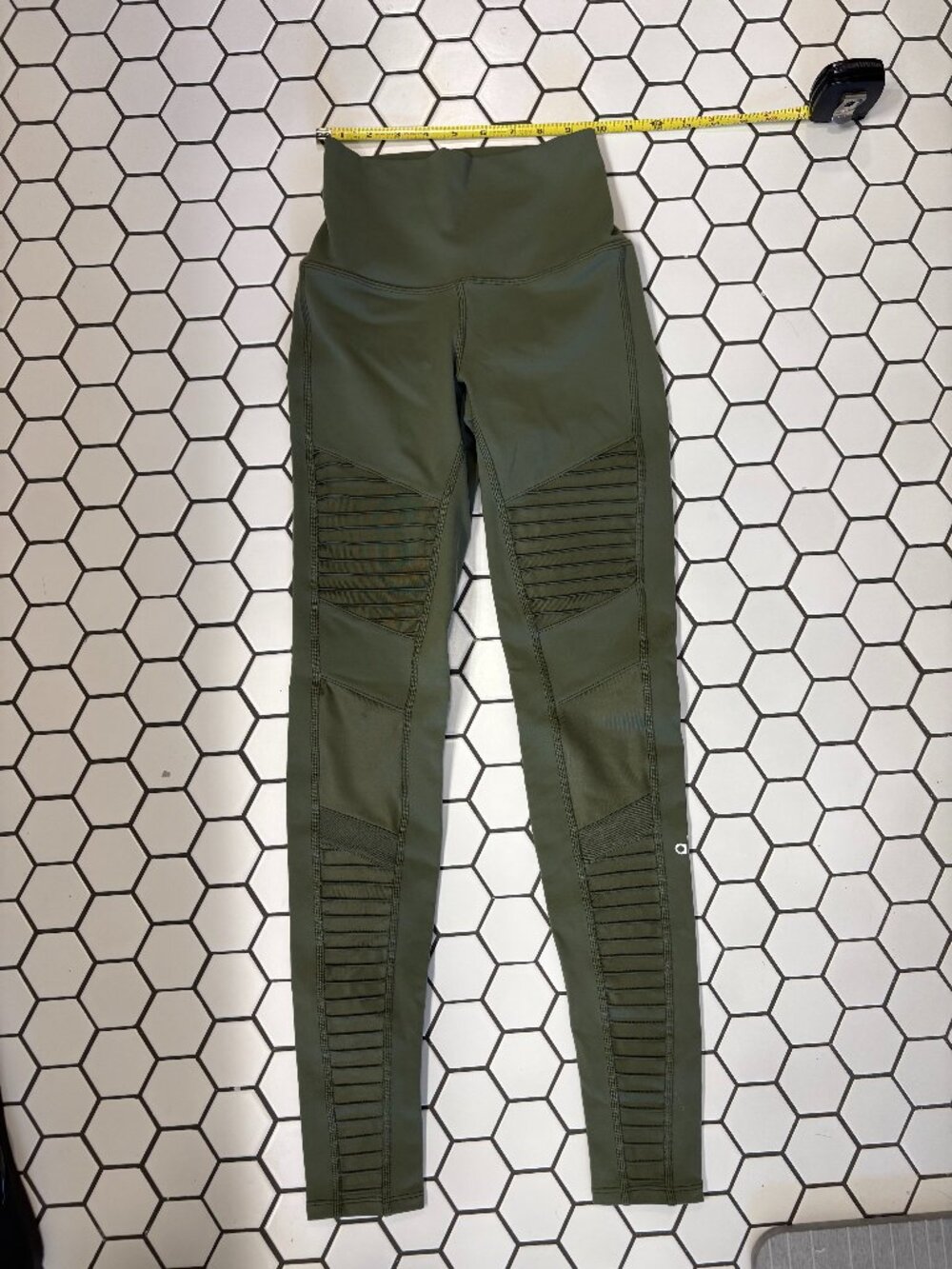 Alo Yoga High Waist Moto Leggings Olive Green XXS